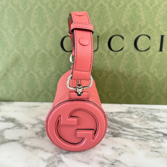 Gucci 760170 Blondie Sakai Green Be PINK Leather Bag - Picture 4 of 15